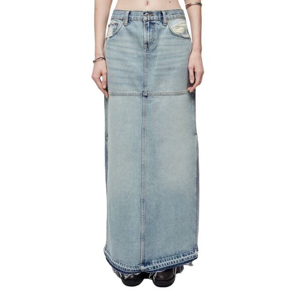 New Women’s RE/DONE Mid Rise Split Skirt Size 26 - Picture 1 of 12
